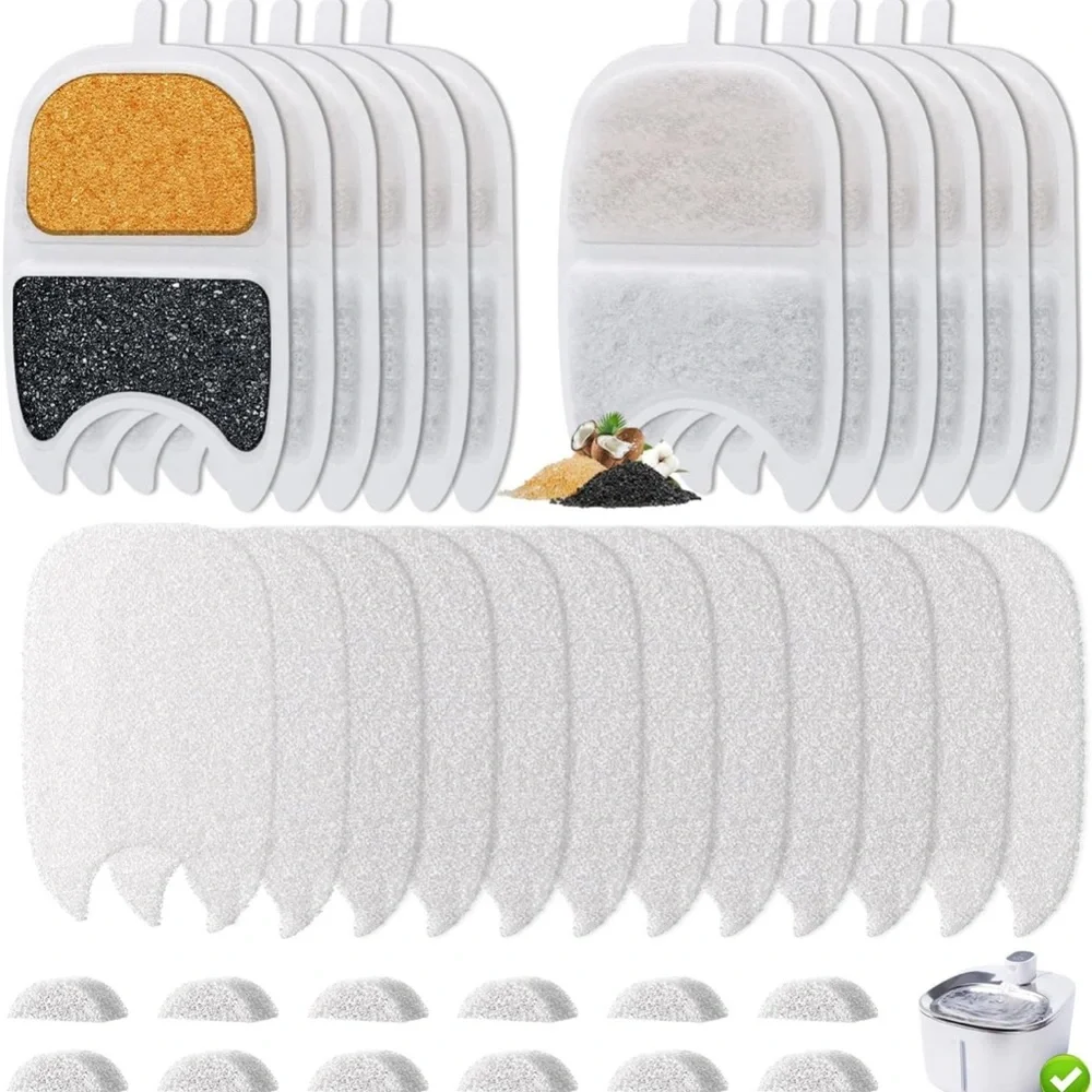 Pet Water Fountain Filter 12 Pack Replacement Compatible with 135 fl oz/4L